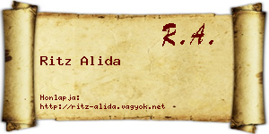 Ritz Alida névjegykártya